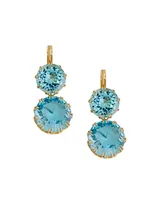 Ileana Makri Women's Crown 18k Yellow Gold & Blue Topaz Earrings