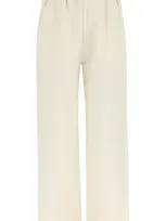 Totême Linen Blend Slack Trousers In Beige