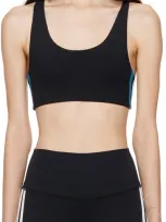 Splits59 Blue Ella Airweight Sport Bra In Black/stone Blue