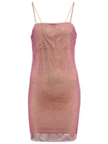 Stella Mccartney Crystal-embellished Minidress In Fuchsia