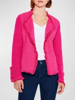 Nic + Zoe Fringe Mix Open-front Jacket In Charged Pink