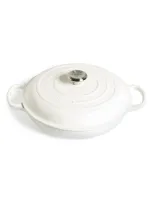 Le Creuset Signature 3.5-quart Enameled Cast Iron Braiser In White