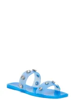 Katy Perry The Geli Embellished Slide Sandal In Tranquil Blue