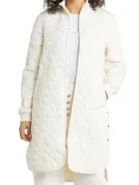 Ilse Jacobsen Isle Jacobsen Long Quilted Jacket In Milk Creme