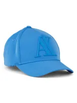 Armani Exchange Rubber Logo Baseball Cap In Azure