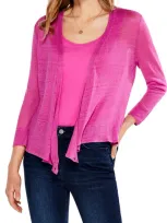 Nic + Zoe 4-way Convertible Linen Blend Cardigan In Orchid Petal