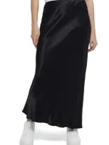 River Island Easy Bias Cut Satin Skirt In Black