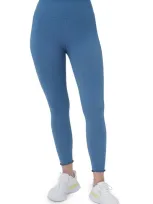 Spiritual Gangster Love Sculpt Crop Lettuce Edge Rib Leggings In Blue