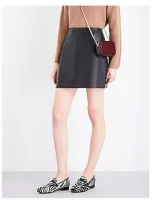 Whistles A-line Leather Skirt In Black