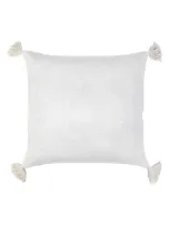 Pom Pom At Home Bianca Cotton Velvet Accent Pillow In White