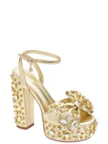 Azalea Wang Maya Platform Sandal In Gold