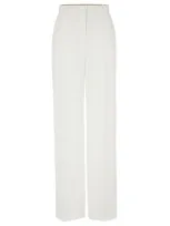 Hugo Boss Relaxed-fit Trousers With A Wide Leg In White