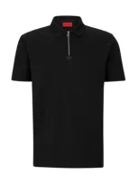 Hugo Deresom 223 Zip Polo T Shirt Black