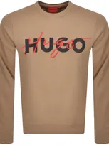 Hugo Droyko Sweatshirt Jumper Brown In Light Brown