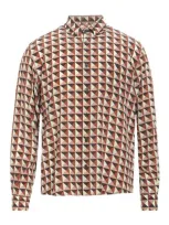 Valentino Garavani Man Shirt Brown Size 16 Silk