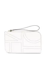 Totême Perforated Zipped Clutch In Neutrals