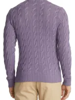 Ralph Lauren Purple Label Cable-knit Cashmere Sweater In Grapede Melange