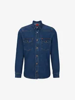 Hugo Blue Western Yoke Denim Shirt In Light/pastel Blue