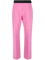 Msgm Hose Mit Logo-bund In Pink