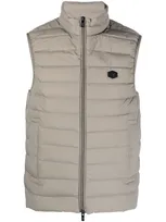 Emporio Armani Logo-patch Zip-up Gilet In Grey