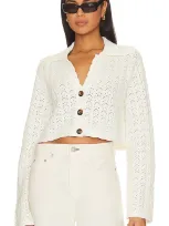 Tularosa Audri Crochet Cardigan In Ivory