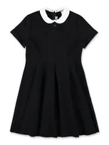 Il Gufo Kids' Pleated Dress In Black