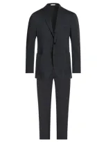 Boglioli Man Suit Midnight Blue Size 42 Cotton, Silk