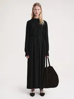 Totême Gathered-neck Crepe Dress Black