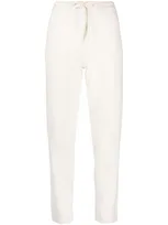 Cashmere In Love Sarah Fine-knit Track Pants In White