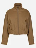 Dolce & Gabbana Logo-patch Padded Jacket In Grey