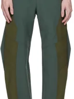 Uncertain Factor Khaki Guard Trousers In Aqua & Cement