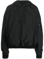 Juunj Hooded Slip-on Lightweight Jacket In Black