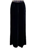 Camilla Women's Velvet Wide-leg Trousers In Play Your Cards