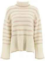 Totême Signature Stripe Turtleneck Sand Dune Stripe