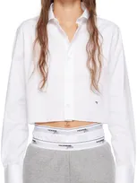 Hommegirls Boxy Cropped Shirt In White