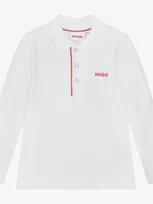 Hugo Kids'  Boys White Cotton Polo Shirt