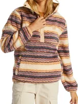 Billabong Switchback Textured Fleece Pullover In Oat