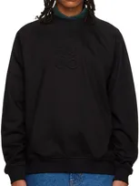 Hugo Stacked-logo-embossed Sweatshirt In French Terry Cotton In Black 001