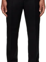 Hugo Black Creased Trousers In Black 001