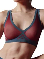 Eby Sheer Mesh Bralette In Cabernet