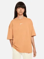 Nike Sportswear Premium Essentials Big Kids' (girls') Oversized T-shirt In Brown