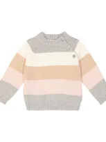 Il Gufo Babies' Striped Wool Sweater In Multicolor