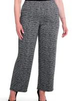 Nic + Zoe Tweed Wide Leg Pull-on Pants In Black