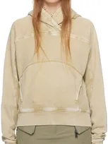 Hyein Seo Beige Button Hoodie In Sand