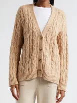 Atm Anthony Thomas Melillo Multicolor Boucle Cable Cardigan In Clay