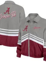 Wear By Erin Andrews Gray Alabama Crimson Tide Vintage Throwback Windbreaker Full-zip Jacket