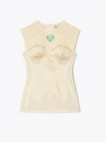 Tory Burch Mesh Top In Ivory Mesh