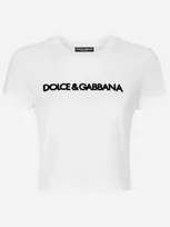 Dolce & Gabbana Short T-shirt With Dg Logo In Optical_white