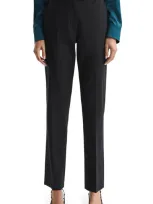 Reiss Black Petite Slim Fit Wool Blend Trousers