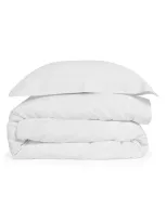 Pom Pom At Home Classico Hemstitch Cotton Sateen Duvet Cover Set, Twin In White